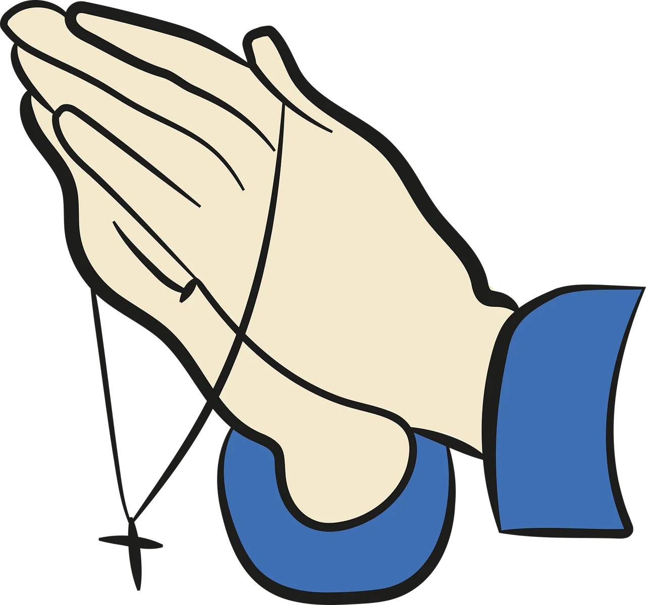 Reverent Hands in Prayer: Spiritual Clipart Symbolizing Faith and Devotion