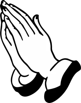 Reverent Praying Hands Silhouette Clipart - A Symbol of Spiritual Reflection