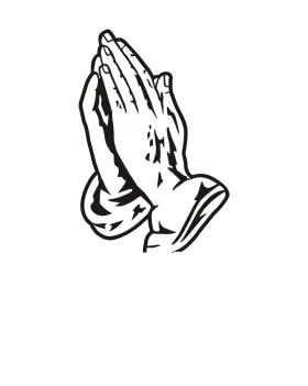 Serene Monochrome Praying Hands Clipart Illustration of Spiritual Devotion