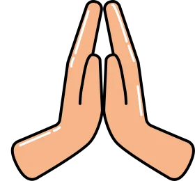 Serene Prayer Hands Clipart Illustration - Spiritual Gesture of Unity and Peace