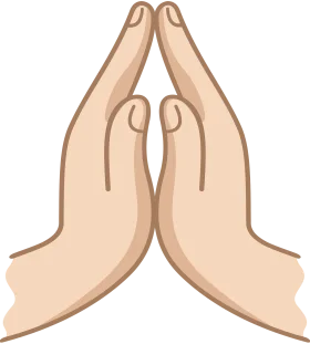 Serene Praying Hands Clipart Illustration in Soft Neutral Tones