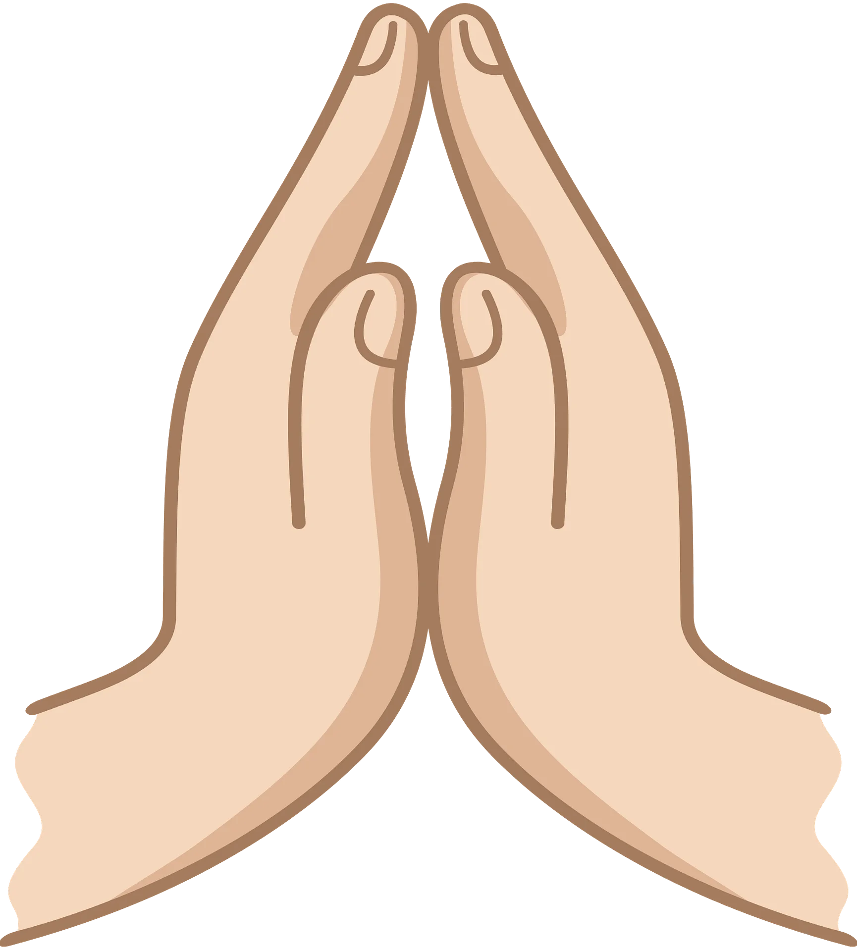 Serene Praying Hands Clipart Illustration in Soft Neutral Tones