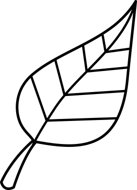 Simple Black and White Minimalist Leaf Clipart Design with Clean Lines