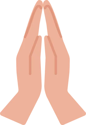Soft Peach-Toned Praying Hands Minimalist Spiritual Clipart Illustration
