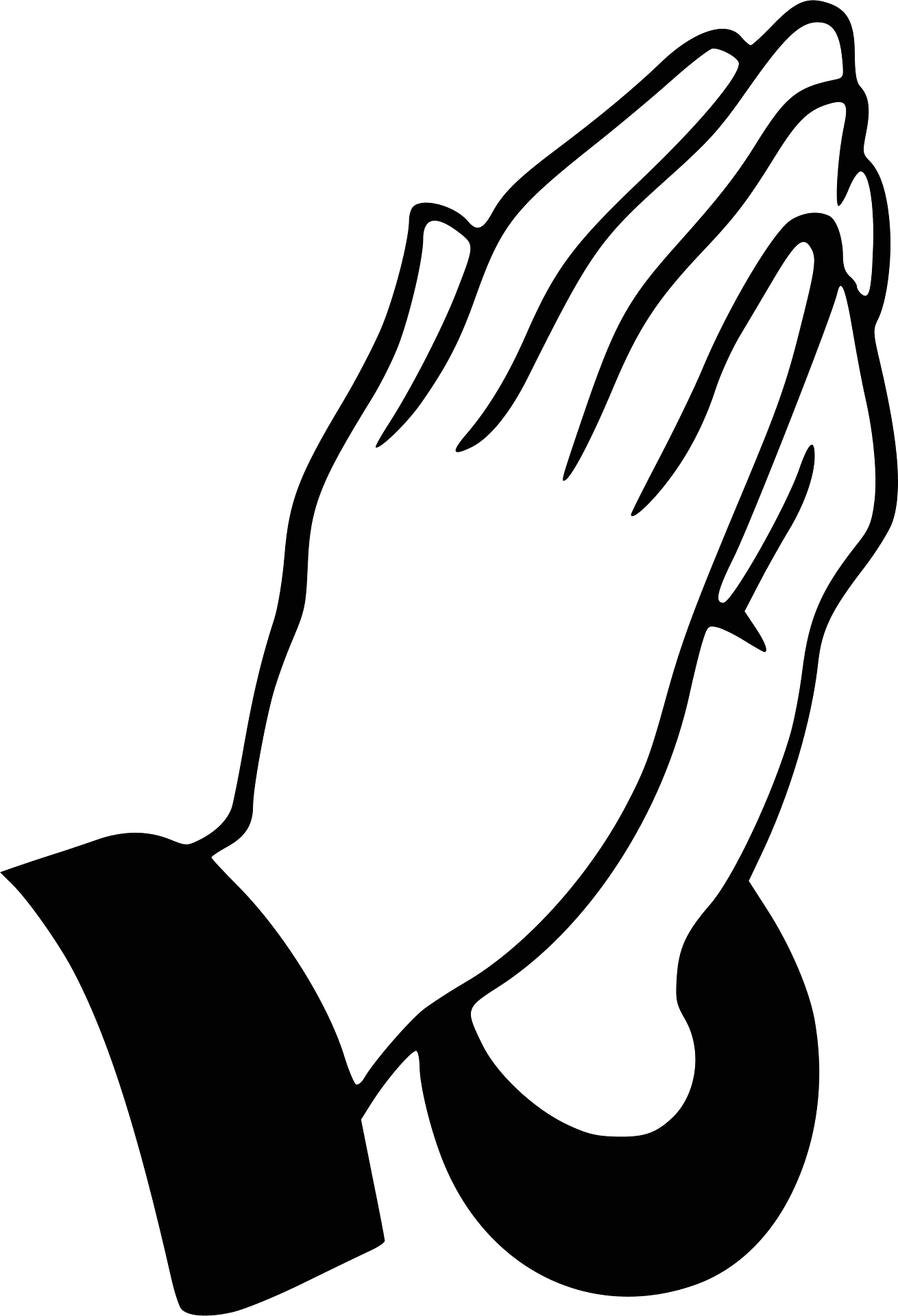Symbolic Praying Hands Clipart - A Spiritual Gesture of Contemplation and Faith