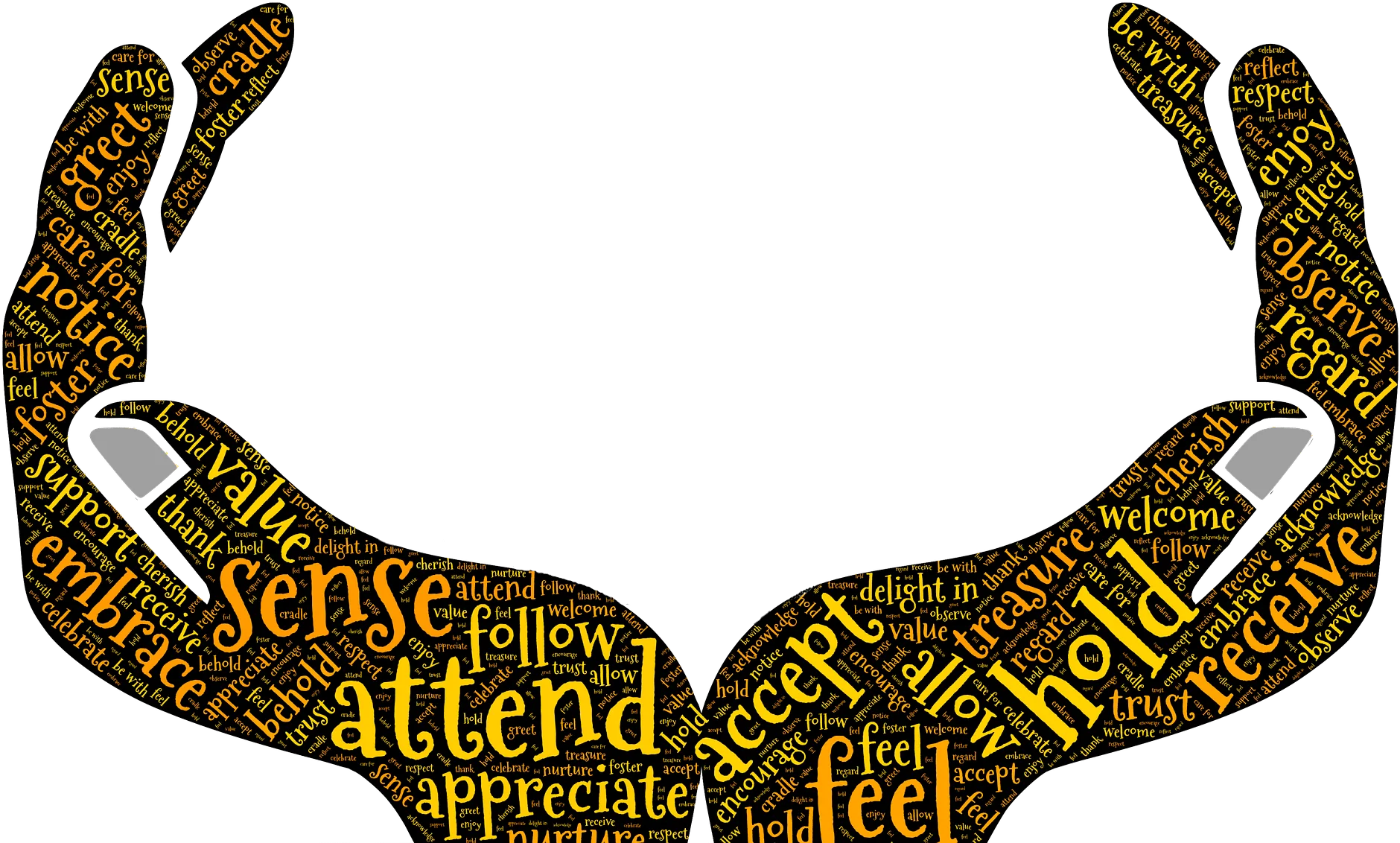 Empathetic Healing Hands Clipart: Emotional Support and Connection Symbolized