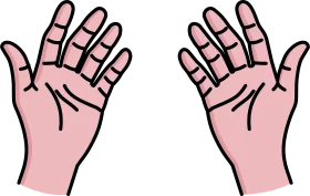 Minimalist Open Palms Praying Hands Gesture Clipart Illustration Design