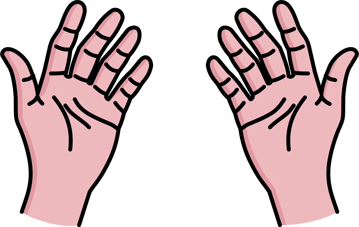 Minimalist Open Palms Praying Hands Gesture Clipart Illustration Design