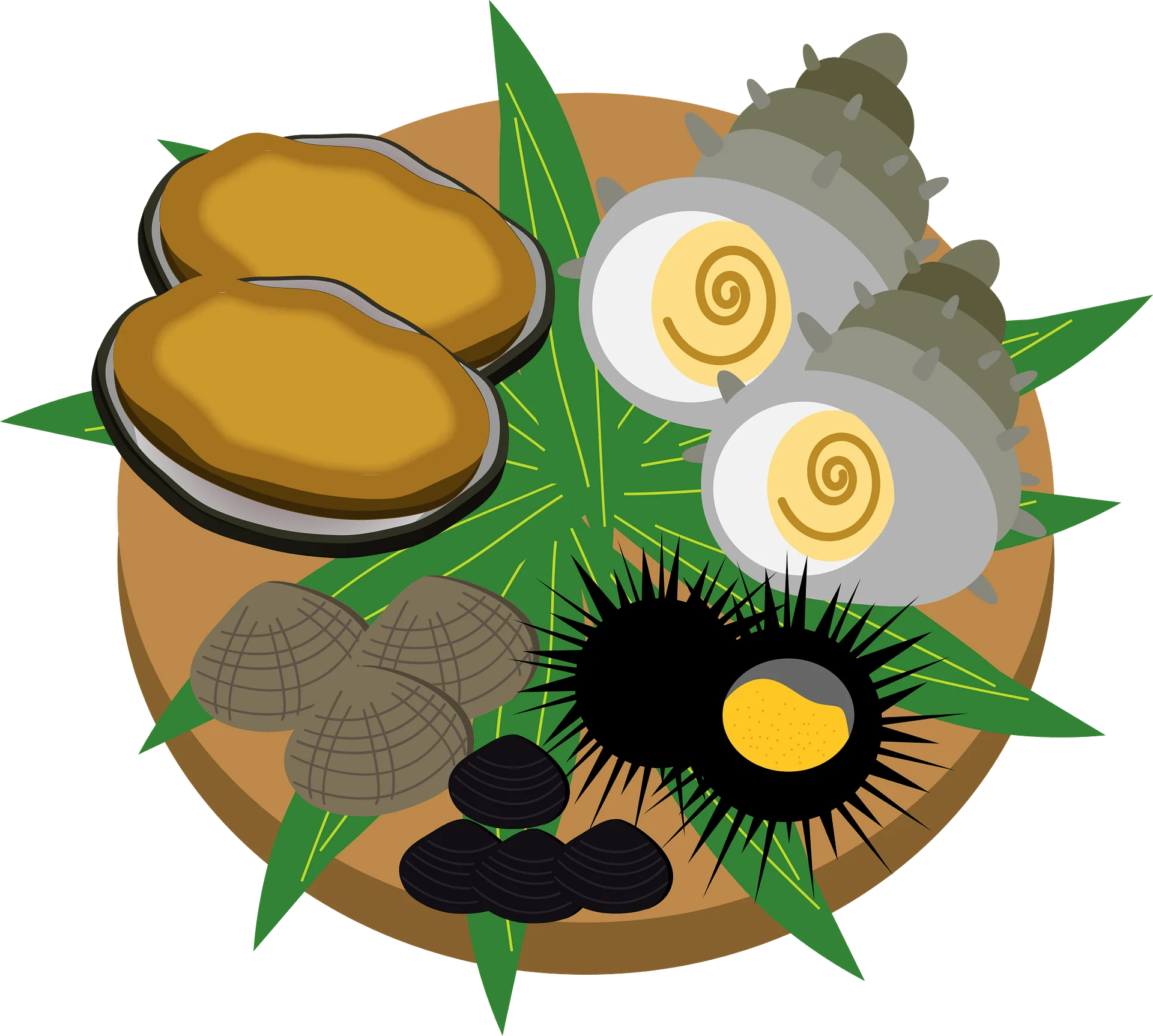 Exquisite Seafood Delicacies Clipart Illustration with Marine Ingredients