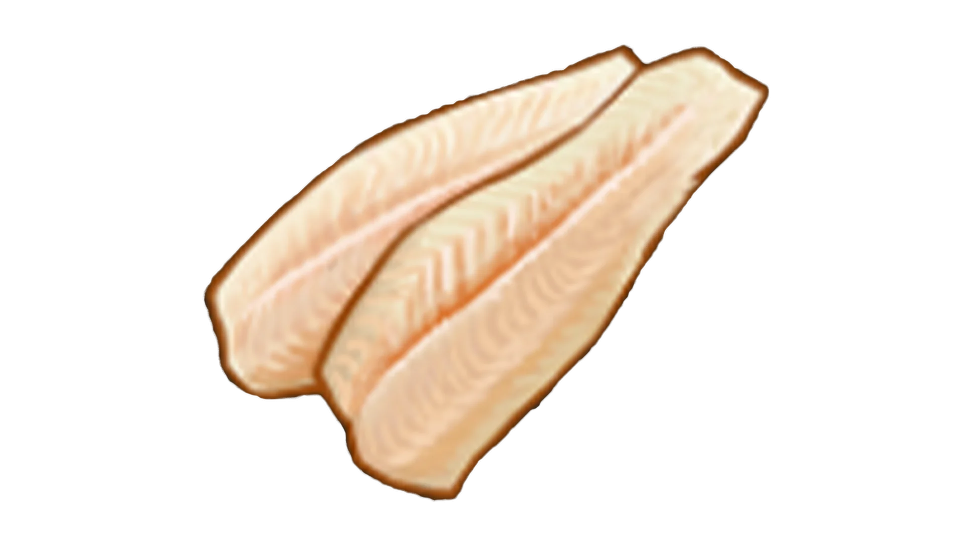 Fresh Raw Haddock or Cod Fillet Seafood Clipart Illustration