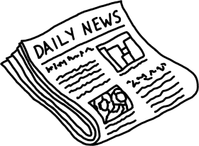Classic Black and White Daily News Newspaper Clipart Illustration