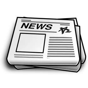 Classic Black and White Newspaper Clipart Icon - Journalistic Communication Symbol