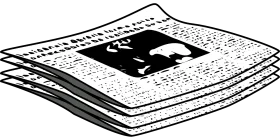 Classic Black and White Stacked Newspaper Clipart Illustration Design