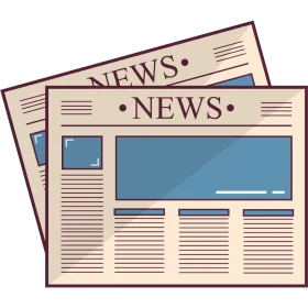 Classic Newspaper Layout Clipart Illustration with Stacked Headlines and Columns