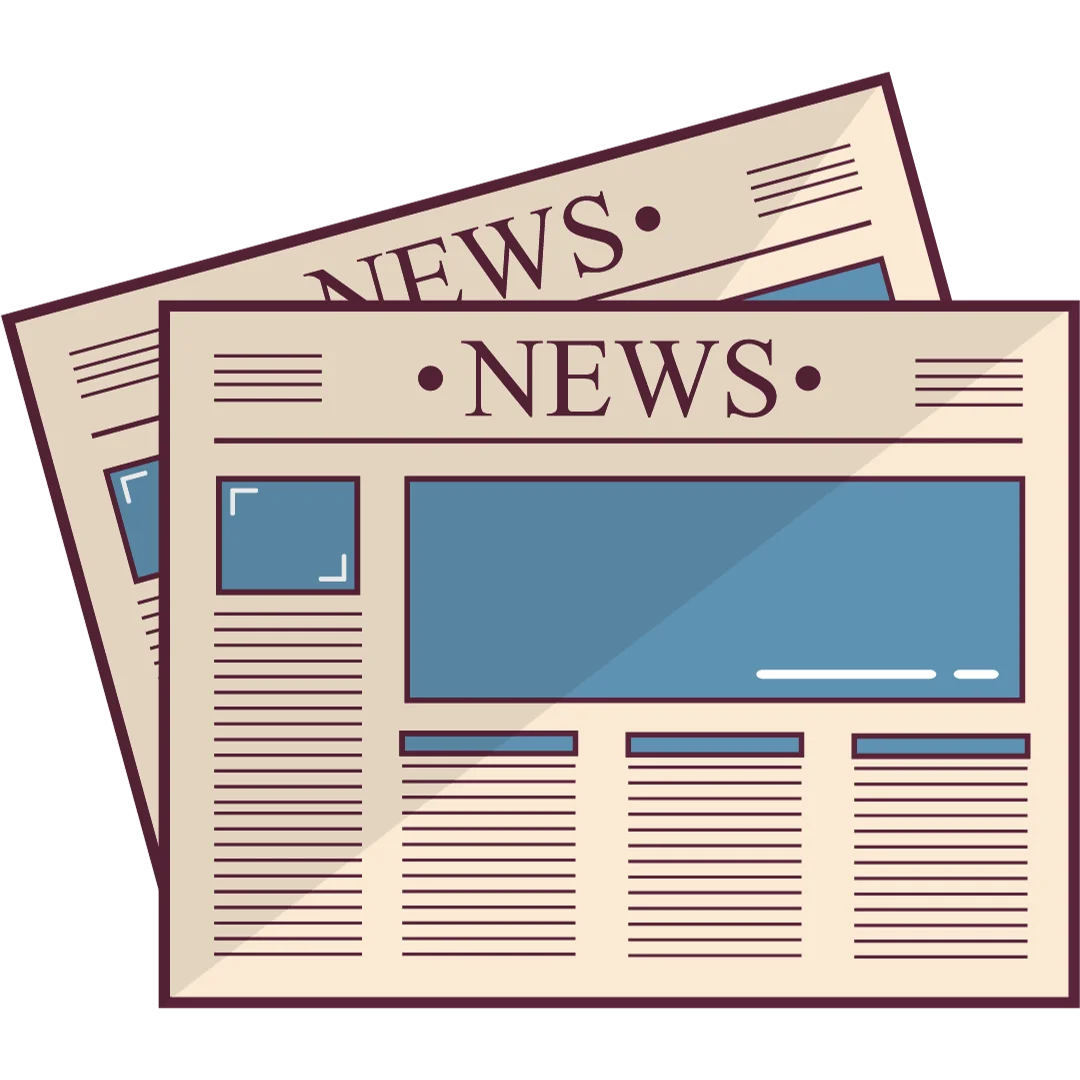 Classic Newspaper Layout Clipart Illustration with Stacked Headlines and Columns