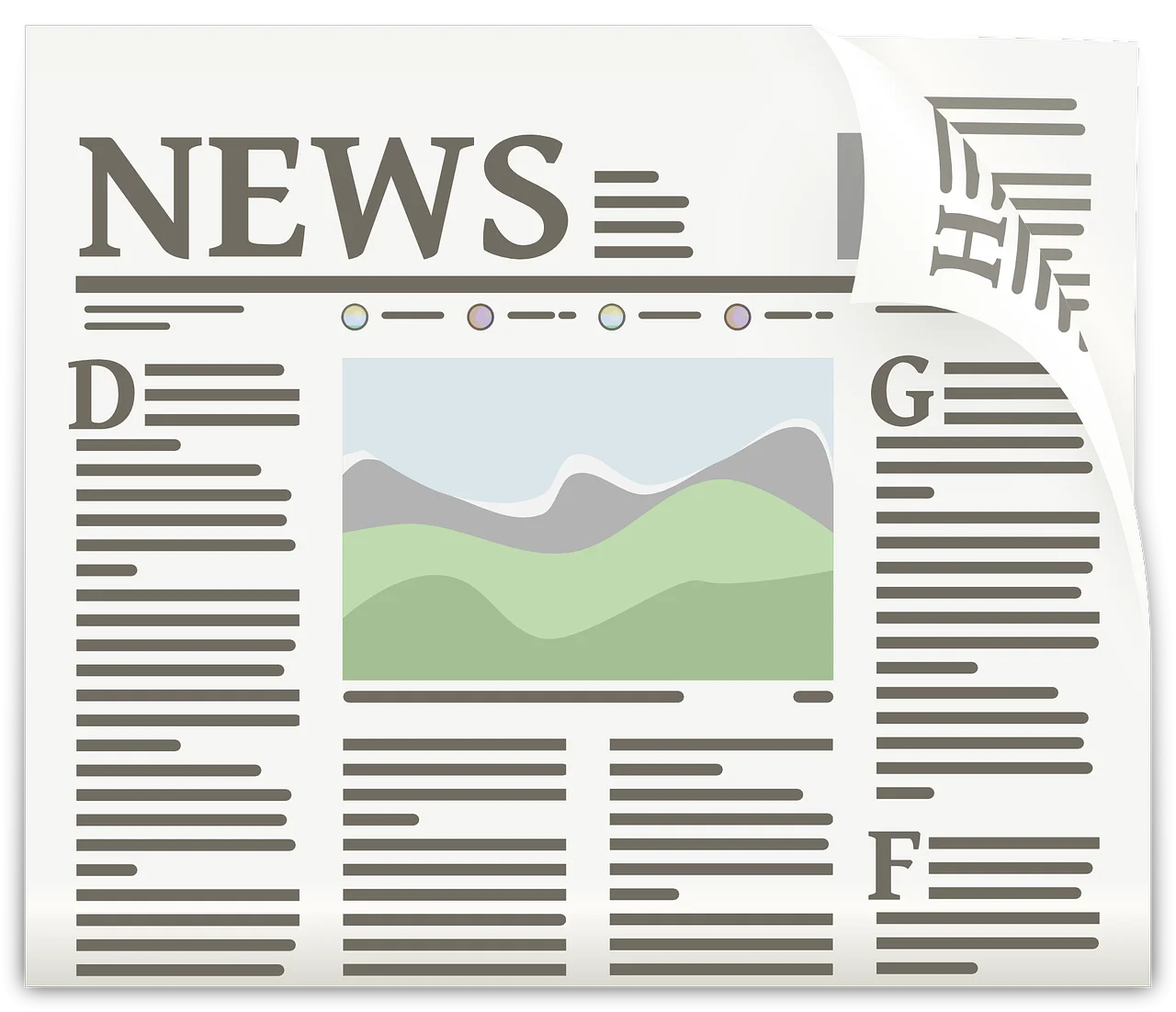 Classic Newspaper Layout Clipart Showcasing Minimalist Design and Information Sections