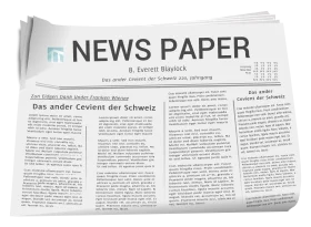 Classic Newspaper Mockup Clipart: Vintage Print Media Design Template