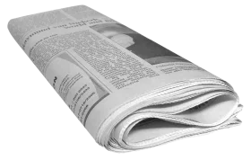 Grayscale Folded Newspaper Clipart: Classic Print Media Design