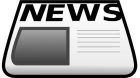 Minimalist Black and White News Media Newspaper Clipart Icon Design