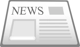 Minimalist Grayscale Newspaper Layout Clipart with Simplified Design Elements
