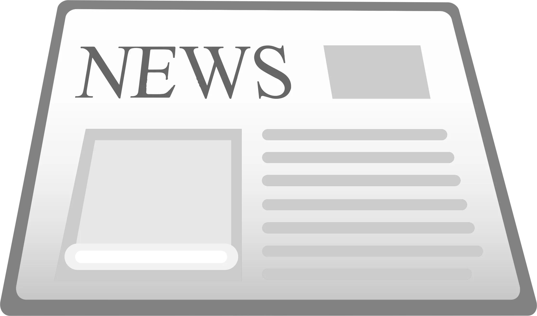 Minimalist Grayscale Newspaper Layout Clipart with Simplified Design Elements