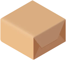 Minimalist Isometric Brown Cardboard Box Clipart Design in Soft Earthy Tones