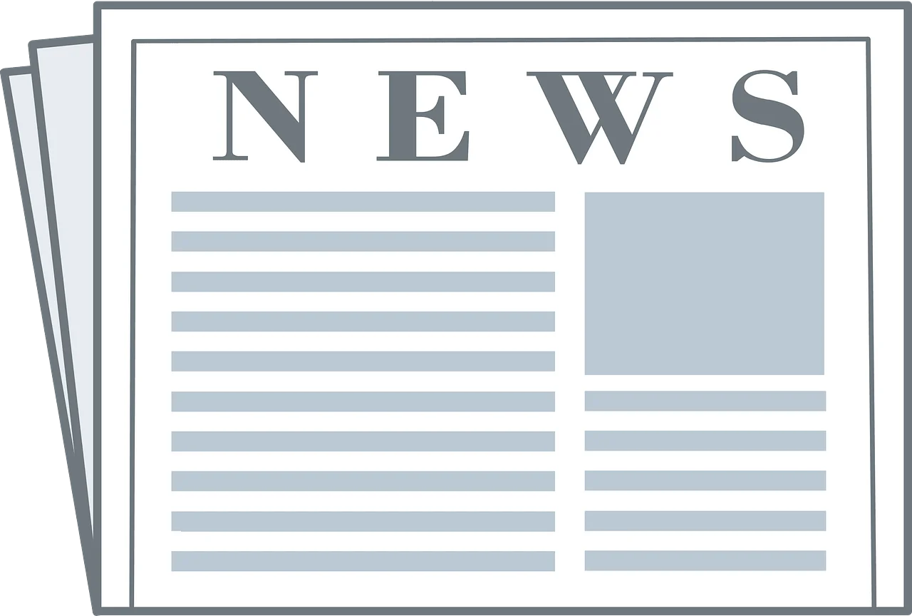 Minimalist Newspaper Clipart Design Showcasing Classic Print Media Layout