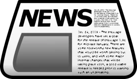 Monochrome News Headline Newspaper Clipart Design Element Black and White