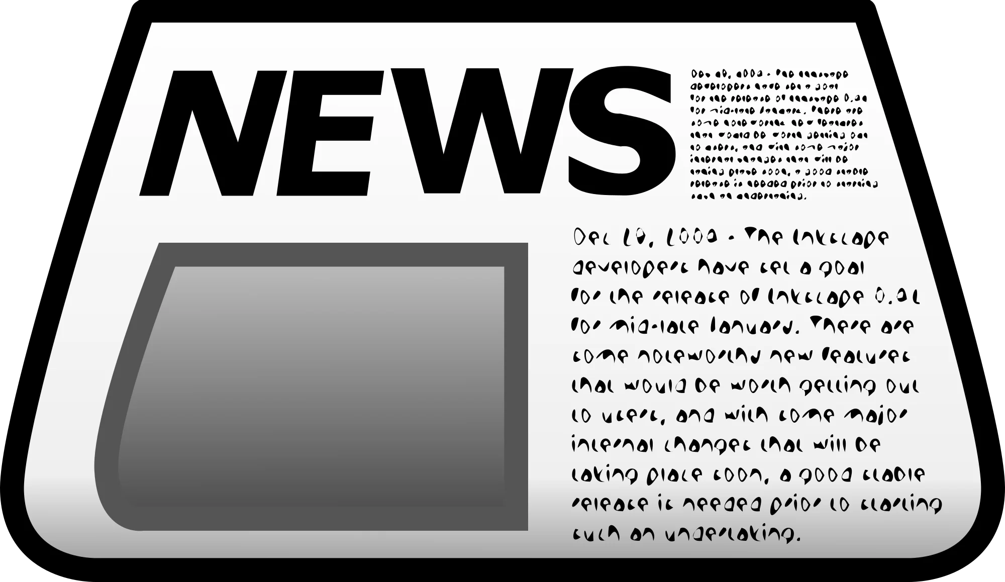 Monochrome News Headline Newspaper Clipart Design Element Black and White