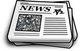Monochrome Newspaper Stack Clipart Depicting Classic Print Media Design