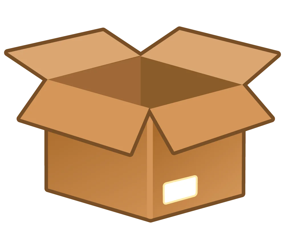 Open Cardboard Shipping Box Clipart Illustration for Packaging Design