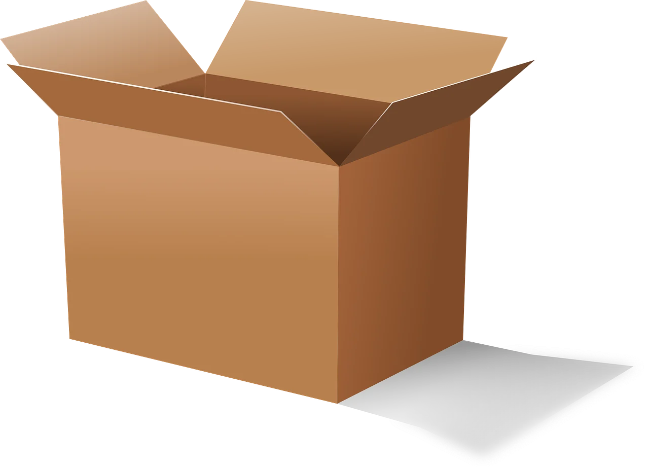 Plain Cardboard Shipping Box Clipart - Simple Packaging Illustration