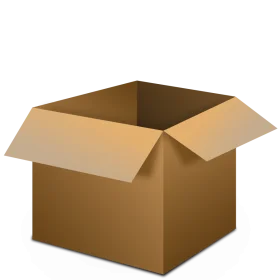 Simple Cardboard Moving Box Clipart Illustration with Open Flaps