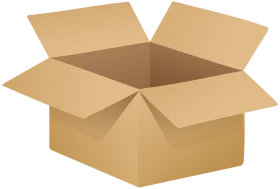 Simple Cardboard Shipping Box Clipart - Realistic Packaging Illustration