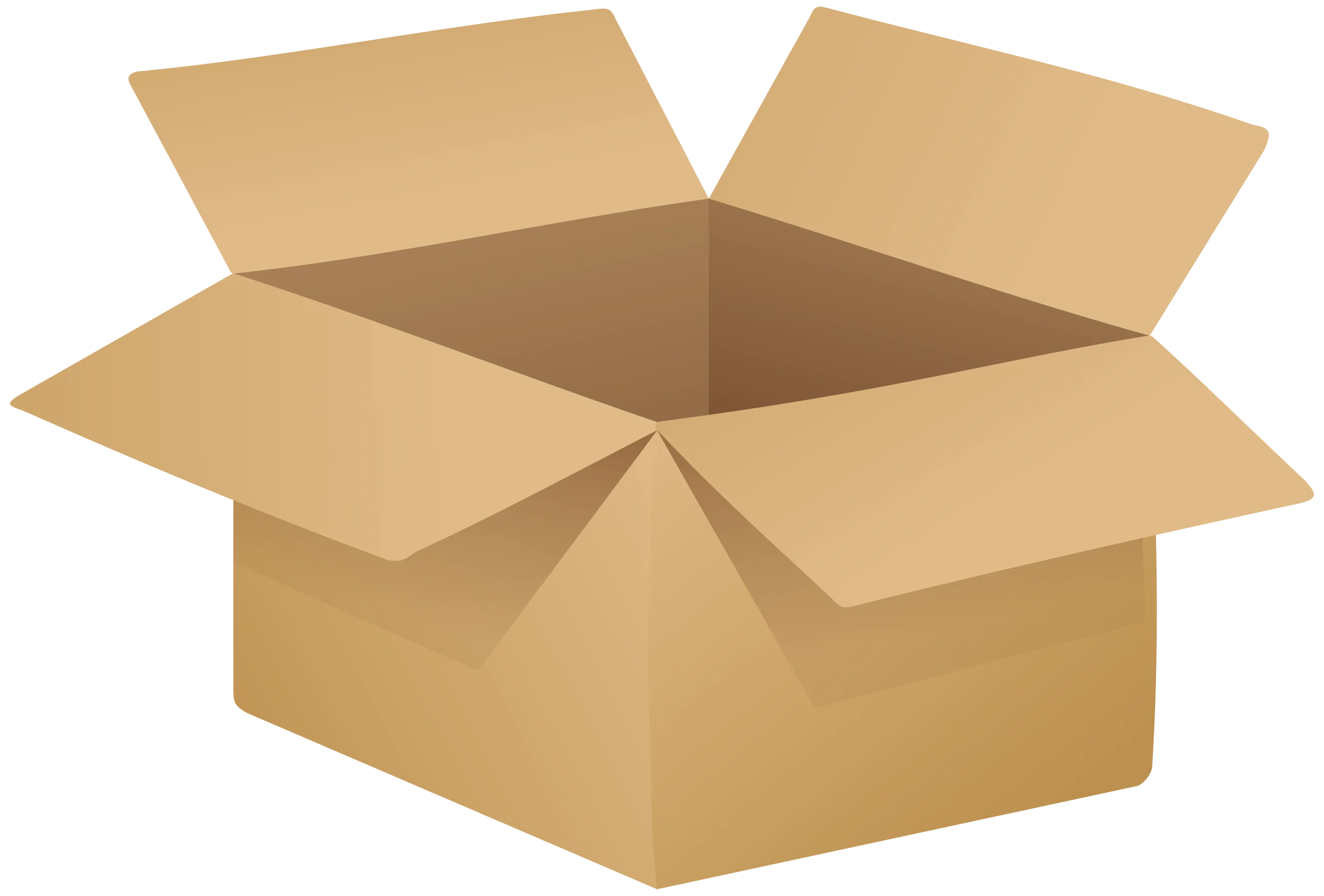 Simple Cardboard Shipping Box Clipart - Realistic Packaging Illustration