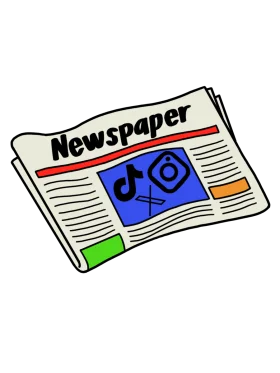 Stylized Traditional Newspaper Clipart with Geometric Design Elements