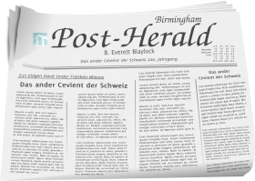 Vintage Birmingham Post-Herald Newspaper Clipart with Textured Layout Design