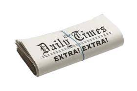 Vintage Daily Times Extra! Newspaper Clipart with Classic Bold Typography
