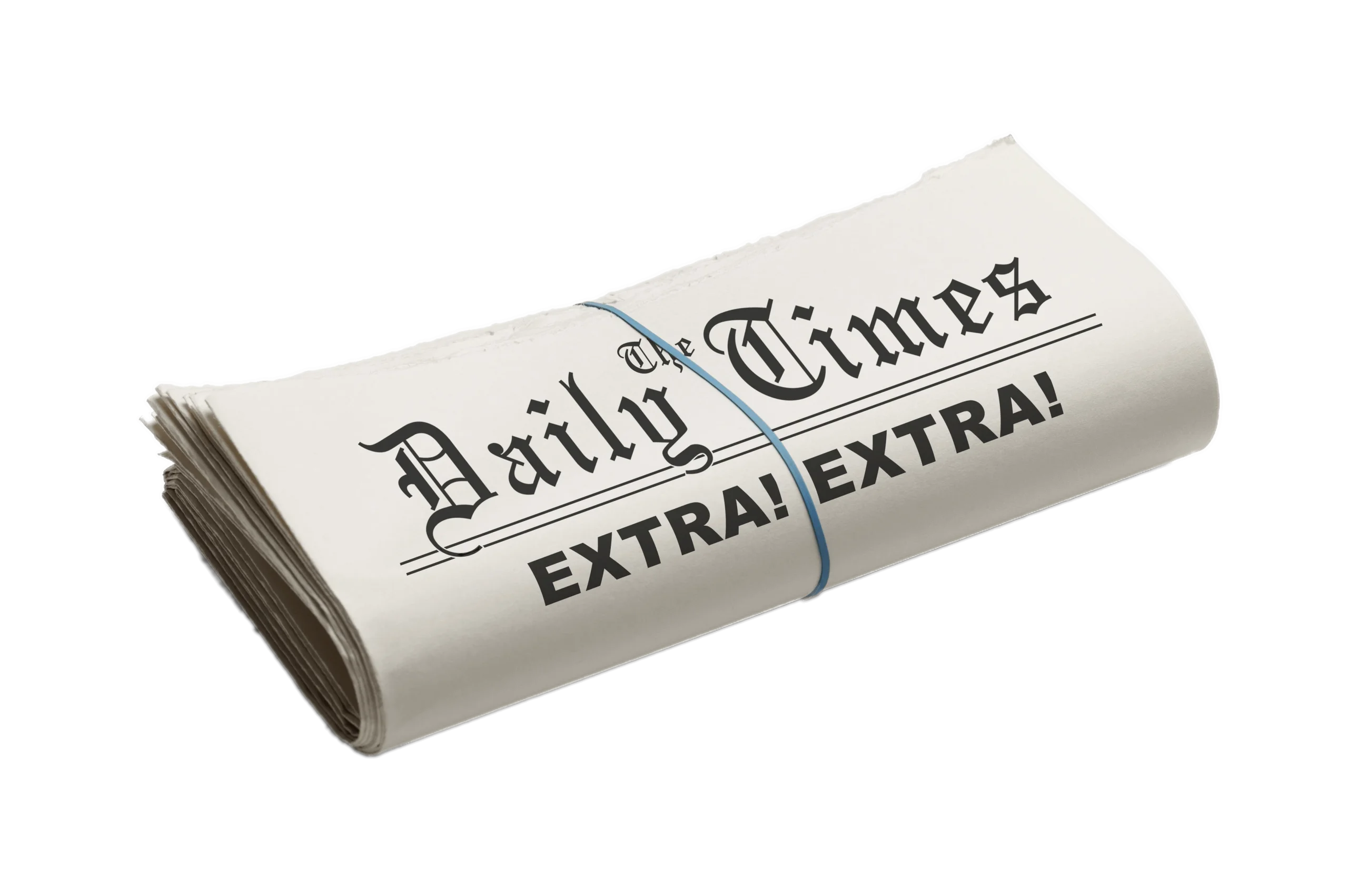 Vintage Daily Times Extra! Newspaper Clipart with Classic Bold Typography