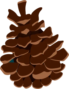 Detailed Brown Pine Cone Clipart with Layered Textural Woody Design