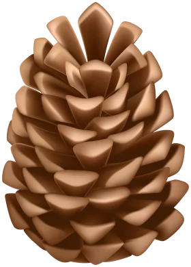 Elegant Bronze Pine Cone Clipart: Natural Woodland Symmetry in Warm Metallic Tones
