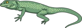 Enchanting Green Dotted Lizard Clipart Illustration for Nature Enthusiasts