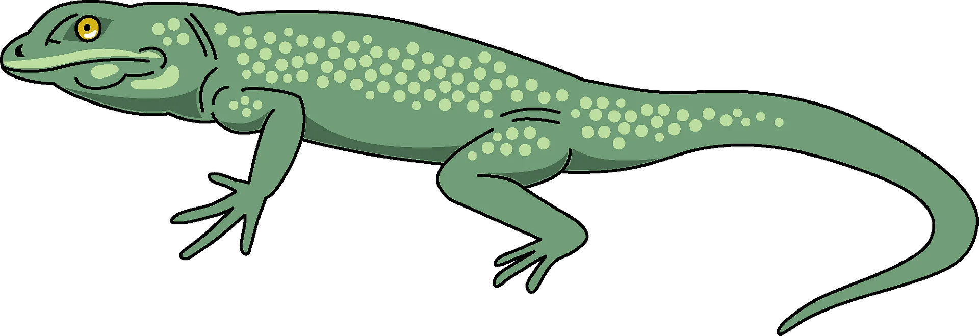 Enchanting Green Dotted Lizard Clipart Illustration for Nature Enthusiasts