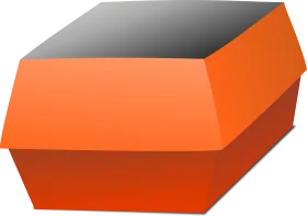 Geometric Orange and Gray Stacked Block Clipart Design Element
