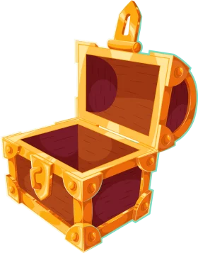 Golden Treasure Chest Clipart: An Enchanting Illustrated Vintage Storage Box