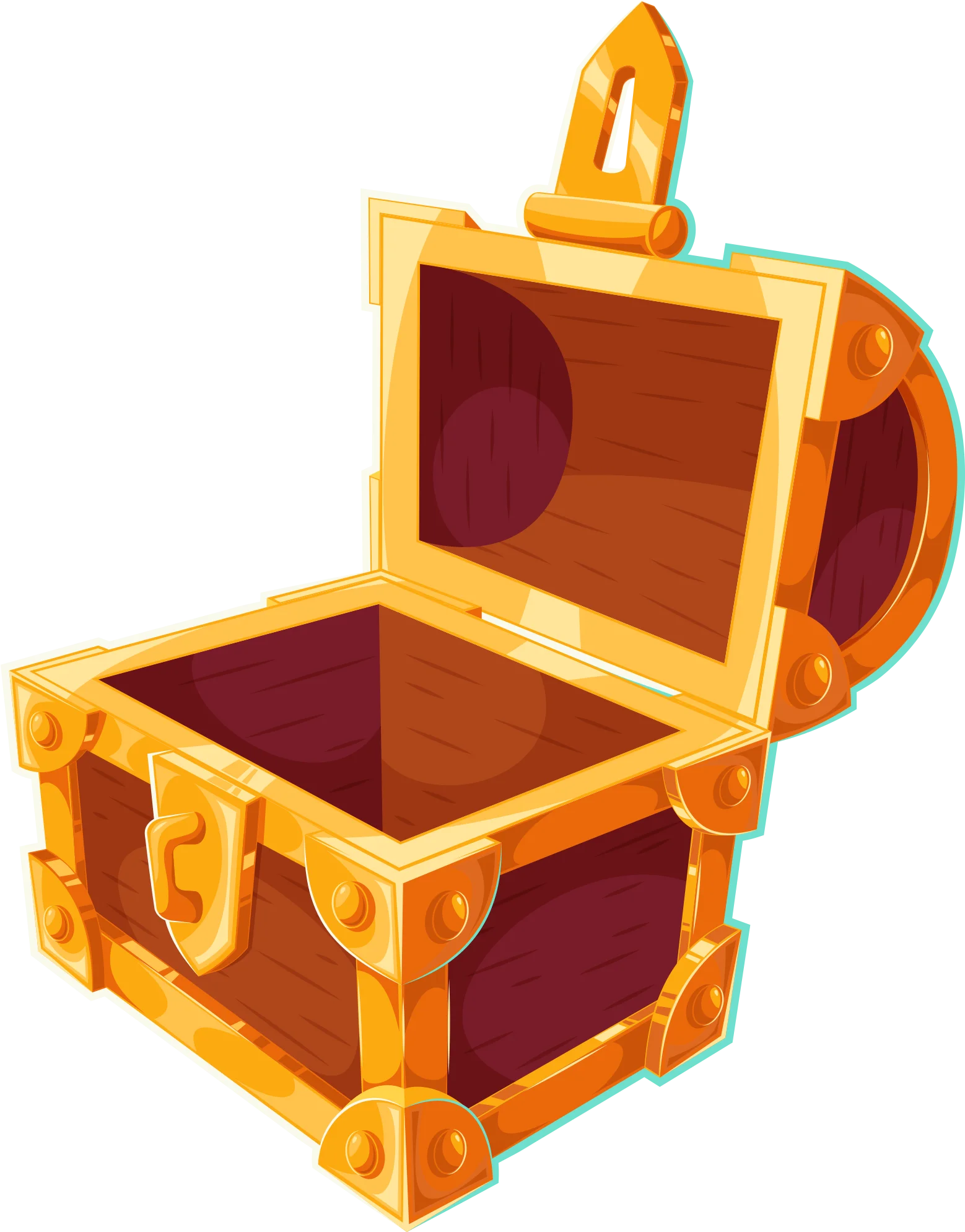 Golden Treasure Chest Clipart: An Enchanting Illustrated Vintage Storage Box