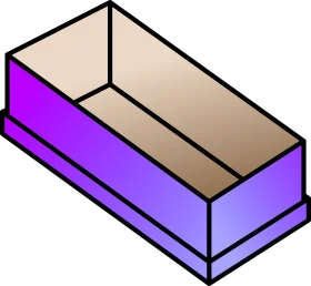Isometric 3D Purple and Beige Open Box Clipart Illustration Design