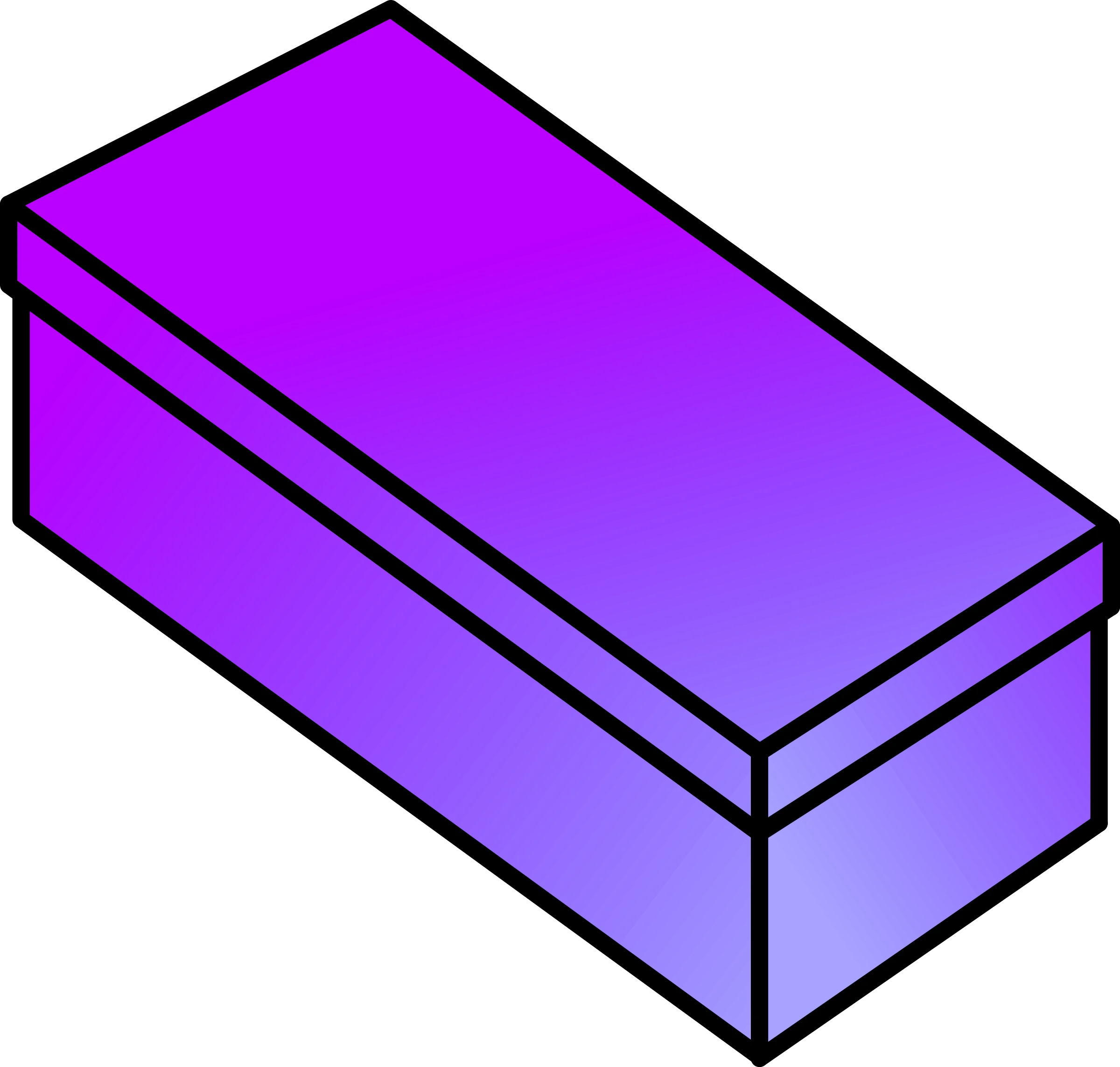 Isometric Purple Rectangular Box Clipart Illustration with Gradient Shading