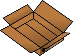 Minimalist Open Cardboard Shipping Box Clipart Illustration Design