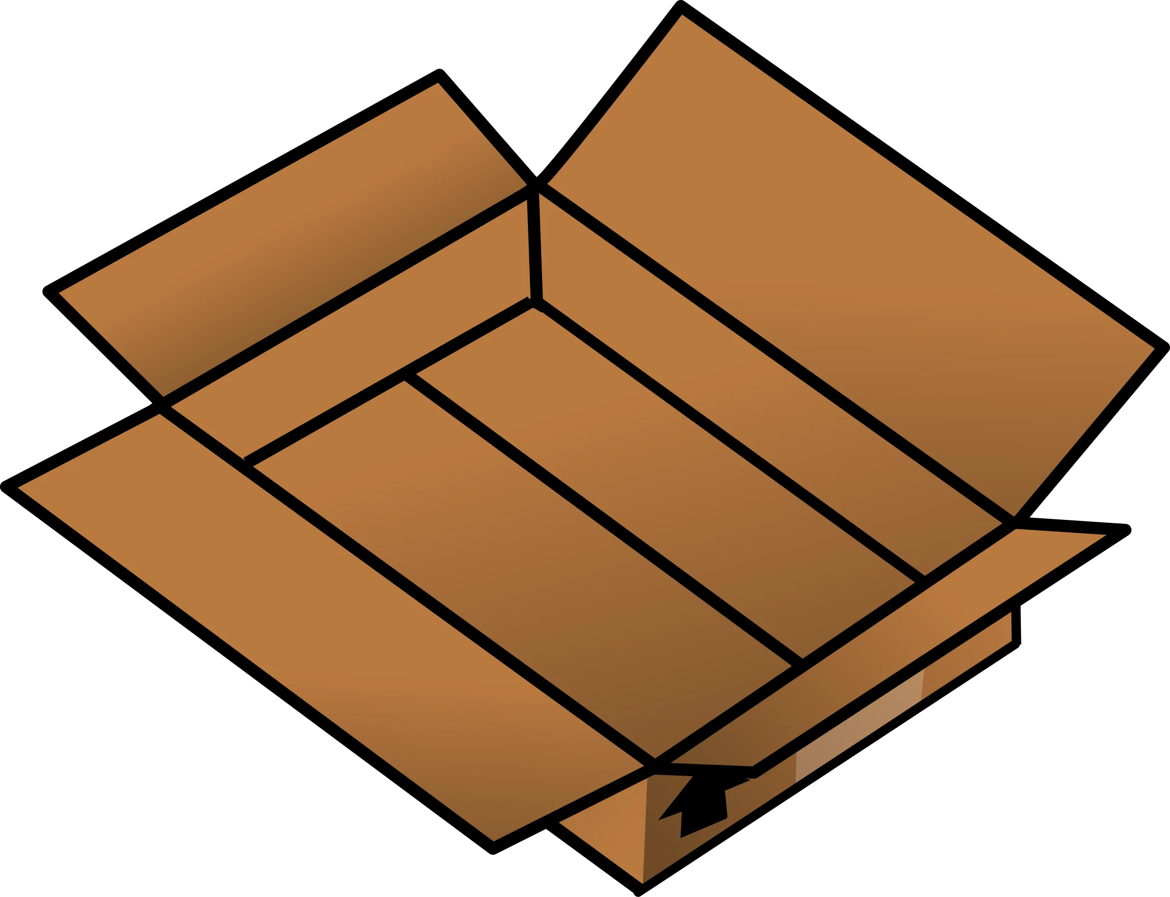 Minimalist Open Cardboard Shipping Box Clipart Illustration Design